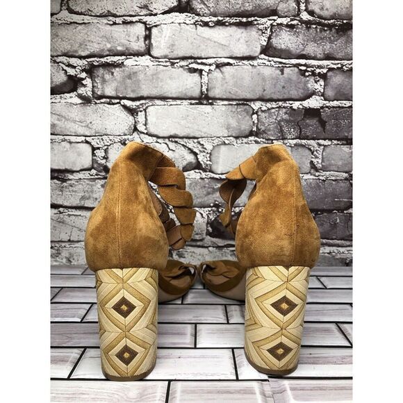 Jeffrey Campbell Lindsay Brown Suede Leather AnkleStrap Heels Women Sz 11M US/42 - Picture 3 of 16